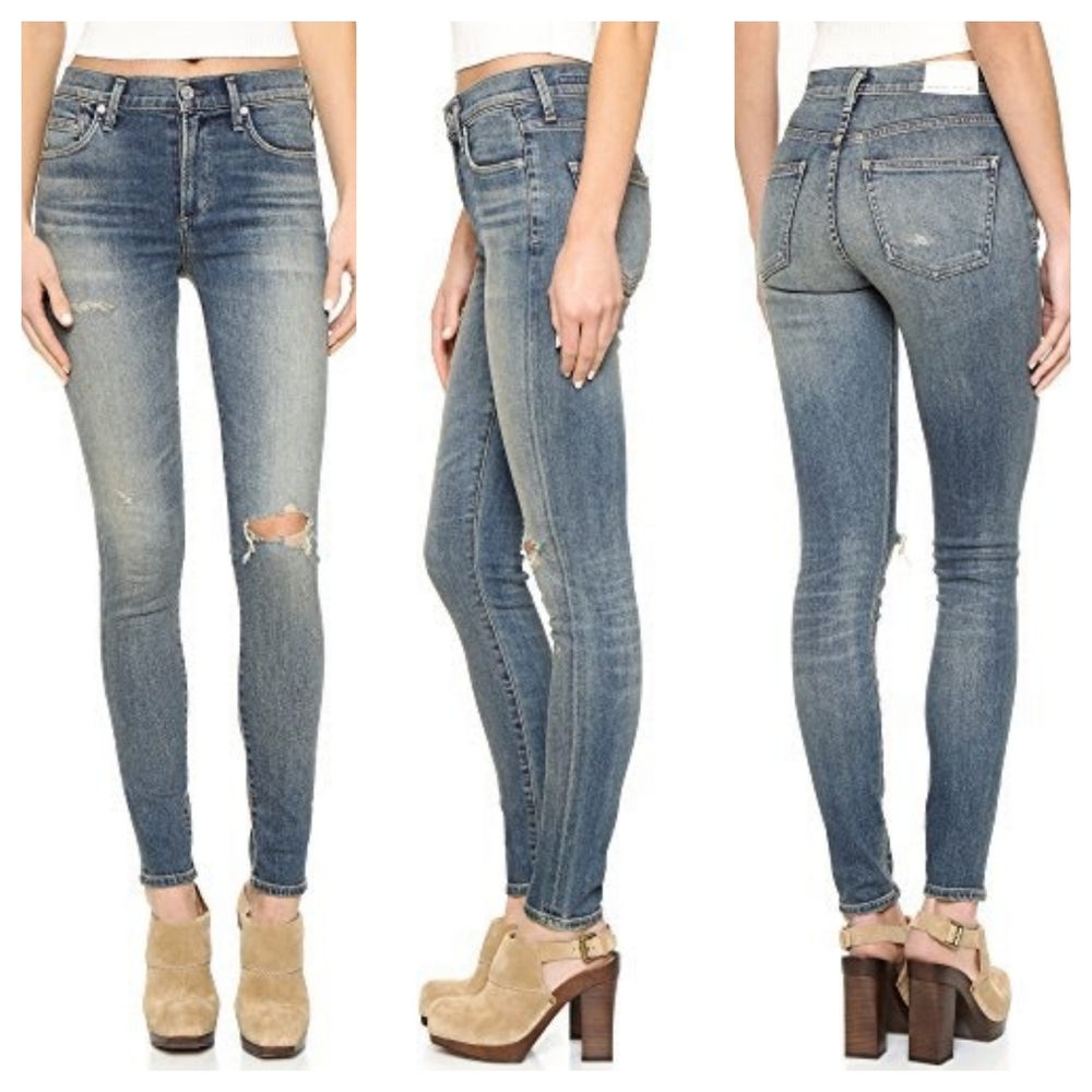 Citizens of Humanity Rocker High Rise Skinny Cropped Jeans in Break Em In 27